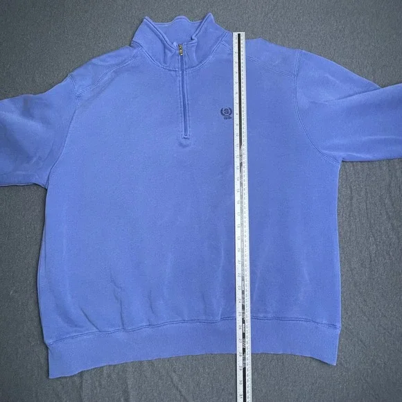 IZOD Mens XXL Blue Quarter Zip Fleece Pullover Mock Neck Pullover Sweater - Picture 6 of 8